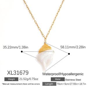 1Luxurious Conch  Stainless Steel  Gold Color  Women's Pendant Necklaces h5 Picture2
