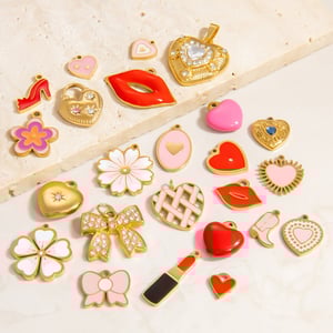 Sweet Heart Stainless Steel Gold Color DIY Pendants h5 Picture2