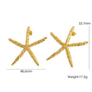 Stylish Solid Colored Starfish Stainless Steel Women's Stud Earrings h5