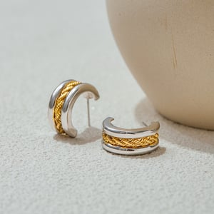Classic Geometric Stainless Steel MIxed Color  Stud Earrings h5 Picture6