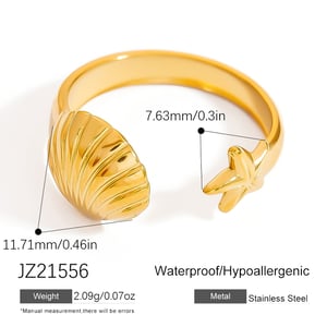 Simple Series Casual Turtle Stainless Steel  Gold Color  Statement Rings h5 Picture2
