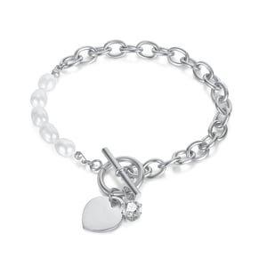 1 Paar Simple Series Simple Heart Edelstahl Goldfarben Damen Kettenarmbänder h5 
