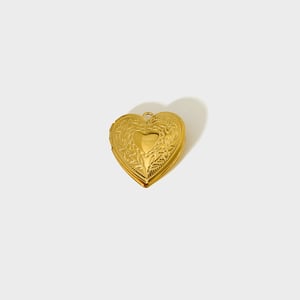 1 Pair Classic Series Retro Heart Stainless Steel   Gold Color  Unisex Pendants h5 Picture4