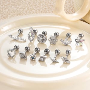 1 Stück Simple Series Simple Heart Kupfer Gold Farbe Zirkon Damen Piercings Ohrringe h5 Bild5