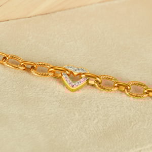 Herz Edelstahl Goldfarbene Kettenarmbänder h5 Bild2