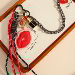Heart - shaped Lip - designed Chain PU Women's Bag Charms h5 Picture2