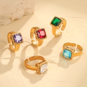 1 Pair Simple Series Daily Geometric Stainless Steel Women's Adjustable Rings h5 Picture2