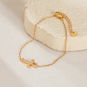 Kreuz Edelstahl Gold Farbe Charm Armbänder h5 Bild3