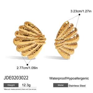 Shell Stainless Steel Gold Color Stud Earrings h5 Picture2