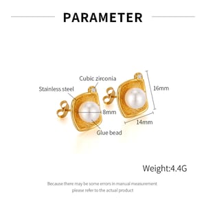 1 Paar Simple Series Tägliche geometrische Edelstahl Goldfarbene Damen-Ohrstecker h5 Bild2