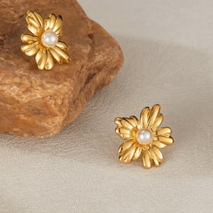 1 Paar Simple Series Daily Plant Edelstahl Goldfarben Damen Ohrstecker h5 Bild8