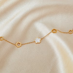 gk çiçek paslanmaz çelik altın renkli charm bilezikler h5 Resim6