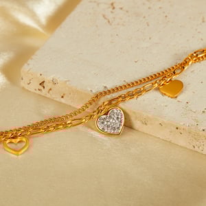 Herz Edelstahl Gold Farbe Charm Armbänder h5 Bild3