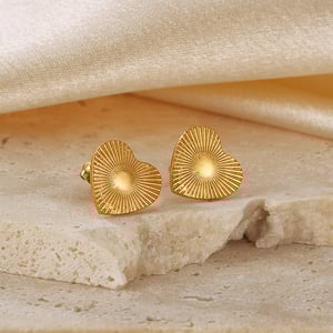 1 Paar Simple Series Daily Heart Edelstahl Goldfarben Damen Ohrstecker h5 Bild3