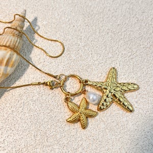 Starfish Stainless Steel Gold Color Pendant Necklaces h5 Picture2