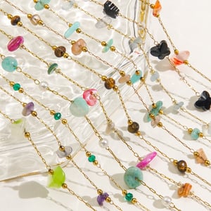 Multi Colored Natural Stone Bead Handmade Women's Necklaces h5 Picture2