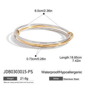 Stainless Steel Gold Color Bangles h5