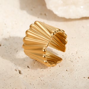 1 Pair Simple Series Daily Strip Stainless Steel Women's Adjustable Rings h5 Picture3