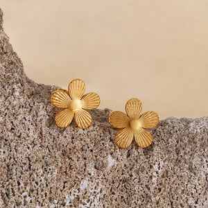 1 Paar Simple Series Daily Flower Edelstahl Goldfarben Damen Ohrstecker h5 Bild3