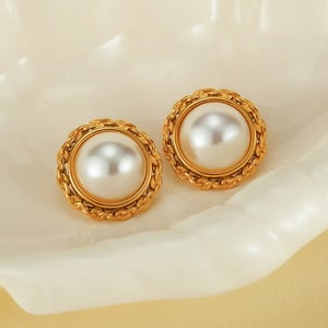 1 Paar Simple Series Tägliche geometrische Edelstahl Goldfarbene Damen-Ohrstecker h5 Bild4