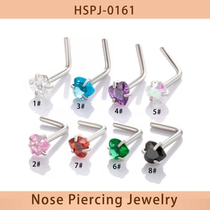 1 Piece Simple Series Simple Heart Stainless Steel No Plating Material Zircon Women's Nose Stud h5 Picture4