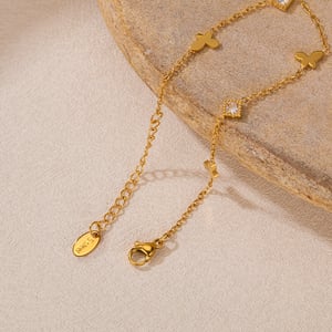 1 Paar Simple Series Daily Animal Edelstahl Goldfarben Damen Kettenarmbänder h5 Bild6