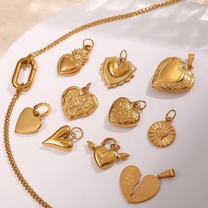 Herz Edelstahl Gold Farbe DIY Anhänger h5 Bild3