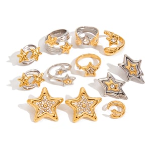style star stainless steel gold color earring sets h5 Picture4