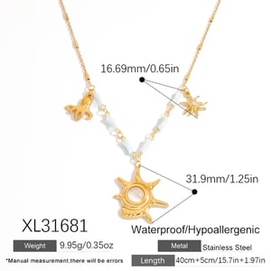 1 Piece Handmade Beaded Starfish Stainless Steel Women's Necklace h5 Picture2