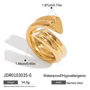 Einfache Herz Edelstahl Gold Farbe Minimalist Ringe h5 Bild2