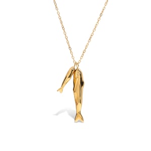 Fish Stainless Steel Gold Color Pendant Necklaces h5