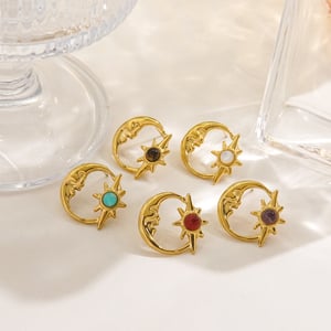 Simple Series Retro Geometric Stainless Steel Women's Stud Earrings h5 Picture3