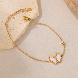 1 Stück Simple Series Daily Animal Edelstahl Goldfarben Damen Charm Armbänder h5 Bild2