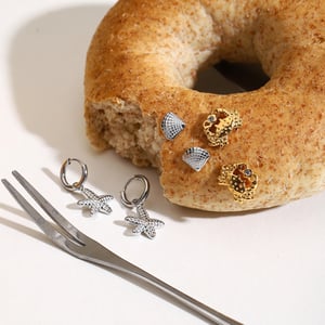 style oceanic stainless steel gold color earring sets h5 Picture6