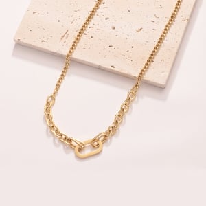 Classic Squircle Chain Stainless Steel Gold Color Women's Chain Necklaces h5 Picture5