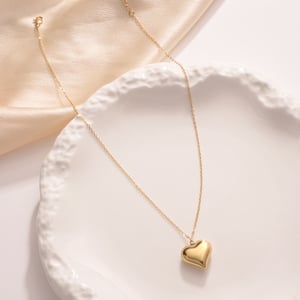 Classic Heart Stainless Steel Gold Color Women's Pendant Necklaces h5 Picture4