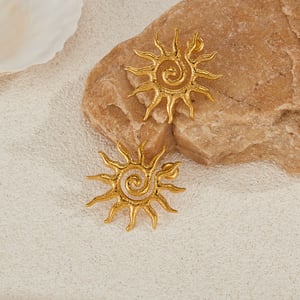 1 Paar Simple Series Tägliche geometrische Edelstahl Goldfarbene Damen-Ohrstecker h5 Bild4