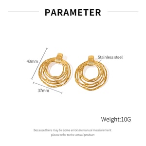 1 Paar Simple Series Tägliche geometrische Edelstahl Goldfarbene Damen-Ohrstecker h5 Bild2