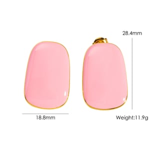Simple Series Casual Solid Color Stainless Steel Women's Stud Earrings h5