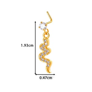 1 Piece Simple Series Simple Heart Copper   Gold Color  Zircon Women's Nose Stud h5 Picture2
