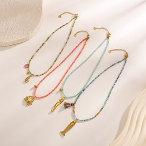 1 Pair Simple Series Vacation Turtle Stainless Steel   Gold Color  Women's Pendant Necklaces h5 Picture5