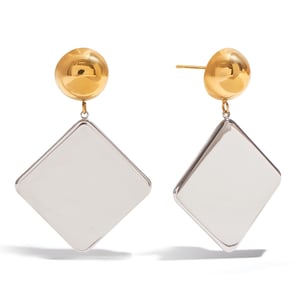 Stainless Steel Mixed Color Drop Earrings h5 Picture3