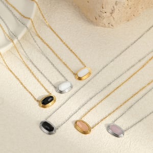 1 Pair Simple Series Daily Geometric Stainless Steel Women's Pendant Necklaces h5 Picture2