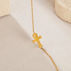 Kreuz Edelstahl Gold Farbe Charm Armbänder h5 Bild6