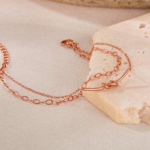 1 Stück Simple Series Einfache Edelstahl-Damenkettenarmbänder h5 Bild4