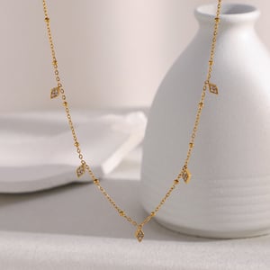 Simple Series Elegant Solid Color Stainless Steel Women's Chain Necklaces h5 Picture2