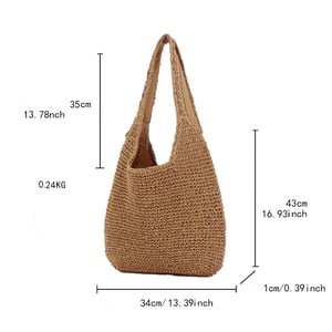 Einfarbige gewebte Schultertaschen h5 Bild2