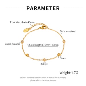 1 Paar Simple Series Daily Heart Edelstahl Goldfarben Damen Kettenarmbänder h5 Bild2