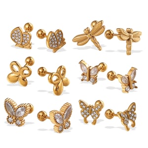 Tier Edelstahl Gold Farbe Piercings Ohrringe h5 Bild4