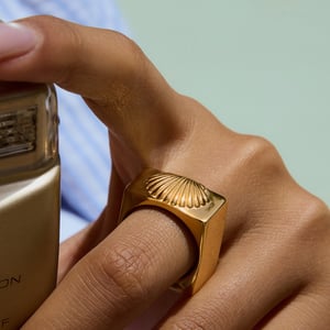 Shell Stainless Steel  Gold Color Statement Ring h5 Picture3